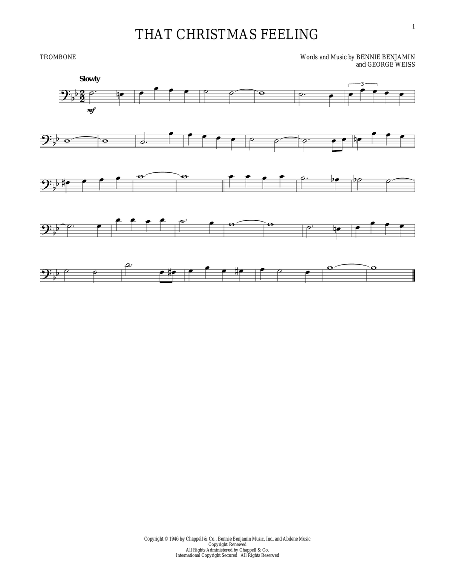 That Christmas Feeling That Christmas Feeling Trombone Solo scores gallery preview page 1