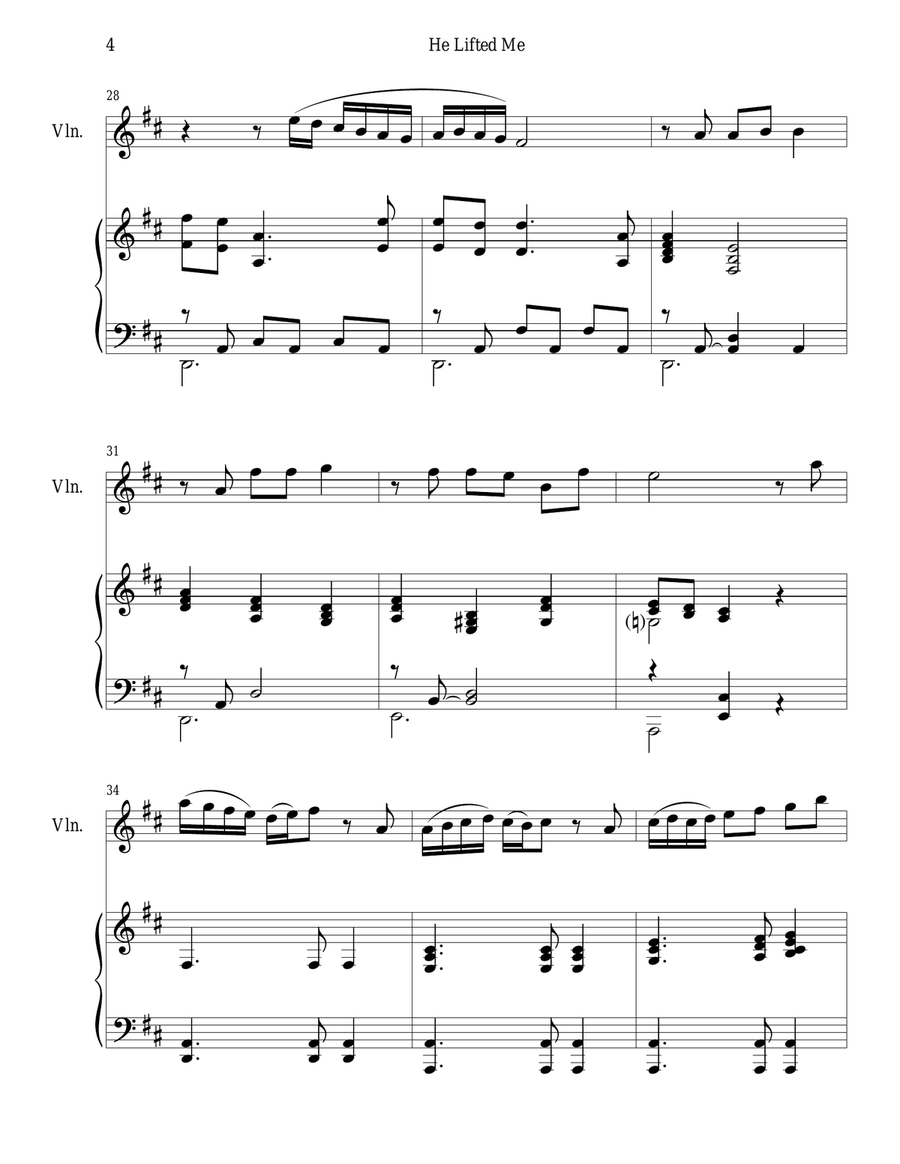 THREE HYMN ARRANGEMENTS for VIOLIN and PIANO (Duet – Violin/Piano with Violin Part) Violin Solo scores gallery preview page 5
