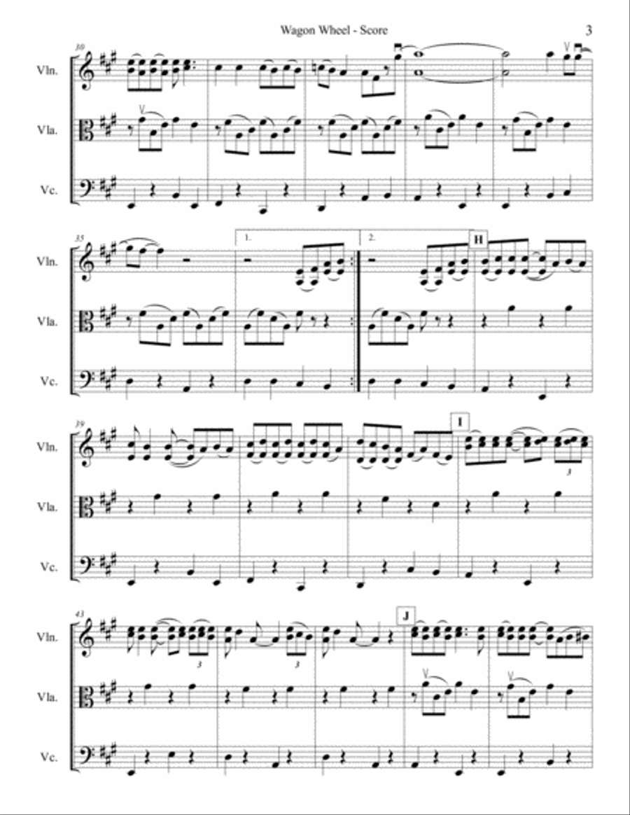 Wagon Wheel String Trio scores gallery preview page 3