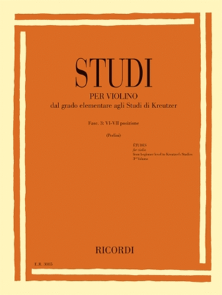 Studies For Violin - Fasc. III: VI-VII Positions