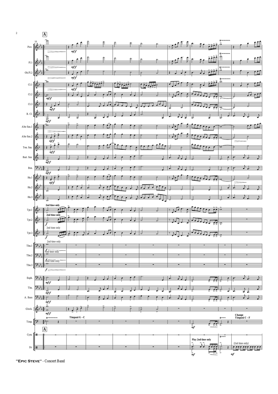 Epic Steve - Concert Band Score and Parts PDF Concert Band scores gallery preview page 3