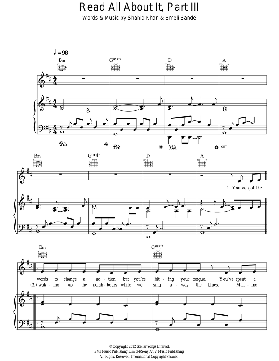 Read All About It, Part III Acoustic Guitar scores gallery preview page 1
