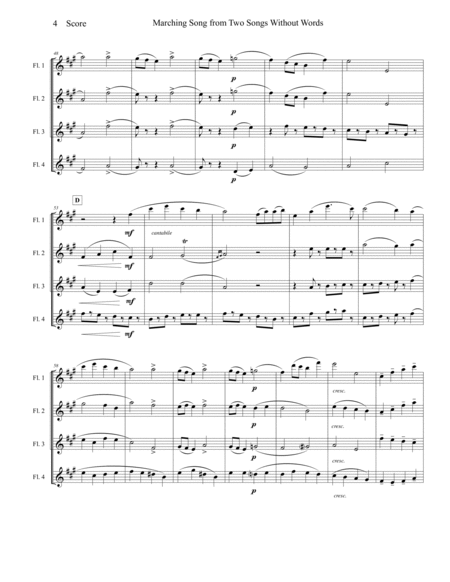 Marching Song by Gustav Holst for Flute Quartet image number null