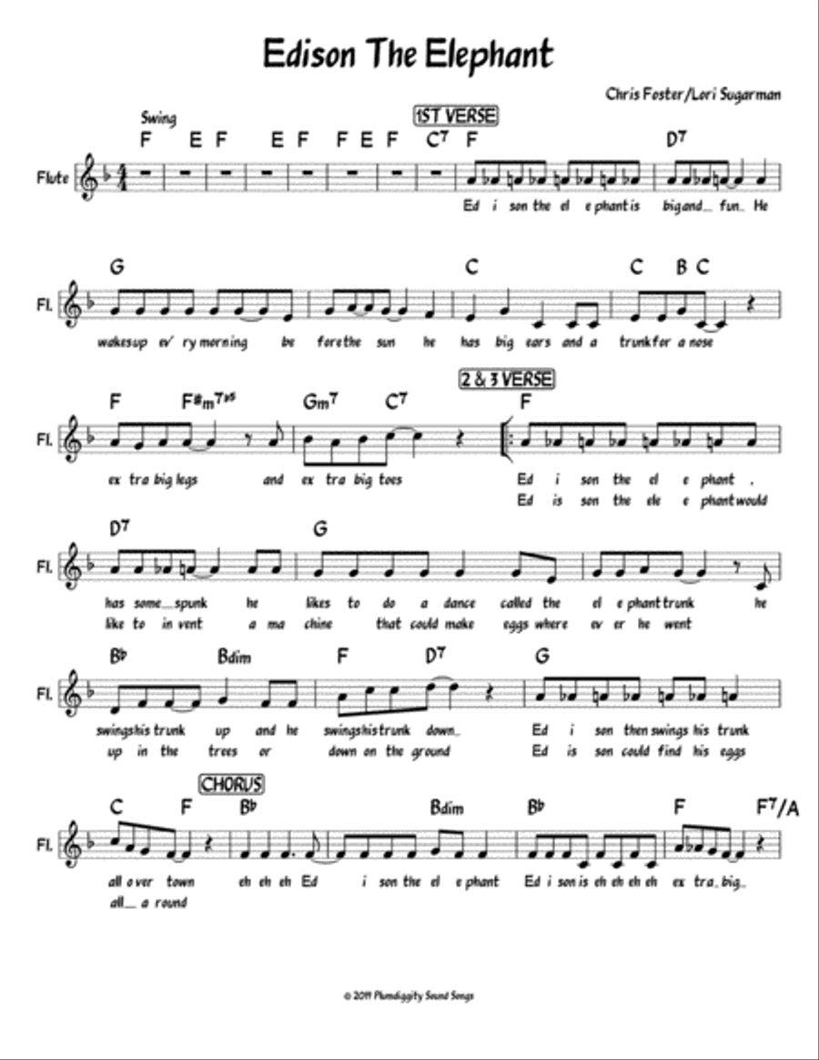 Edison The Elephant - Lead Sheet Piano, Vocal, Guitar scores gallery preview page 1