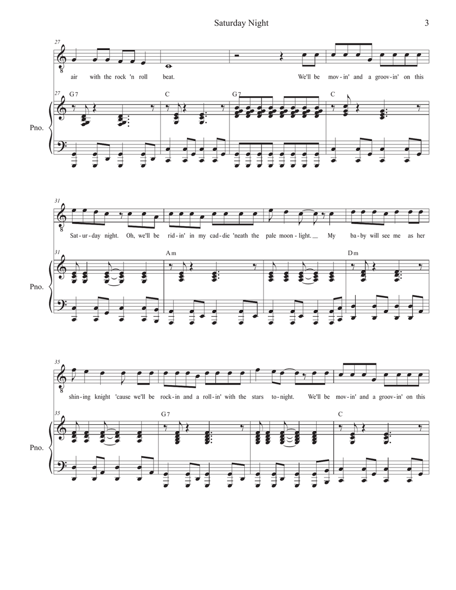 Saturday Night Piano, Vocal scores gallery preview page 3