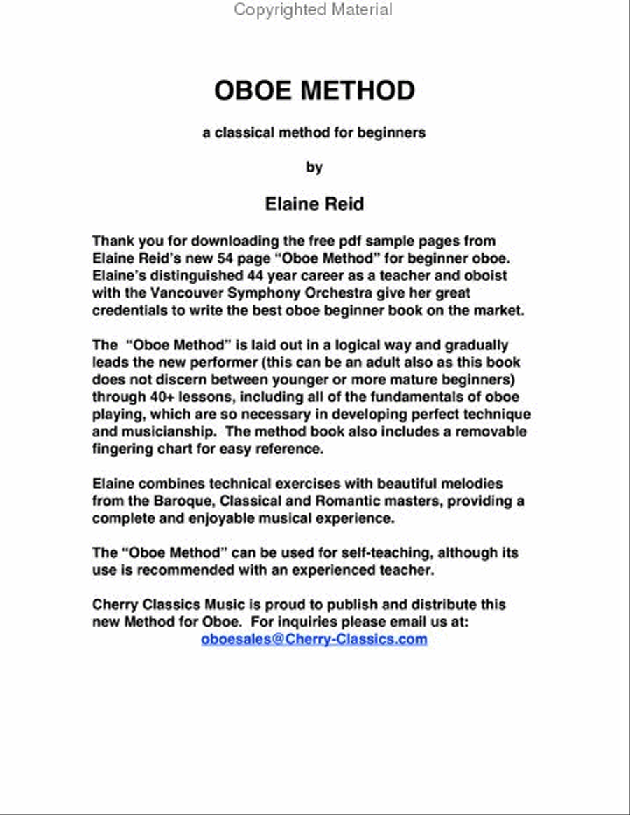 Oboe Method #1 for Beginners Oboe scores gallery preview page 2