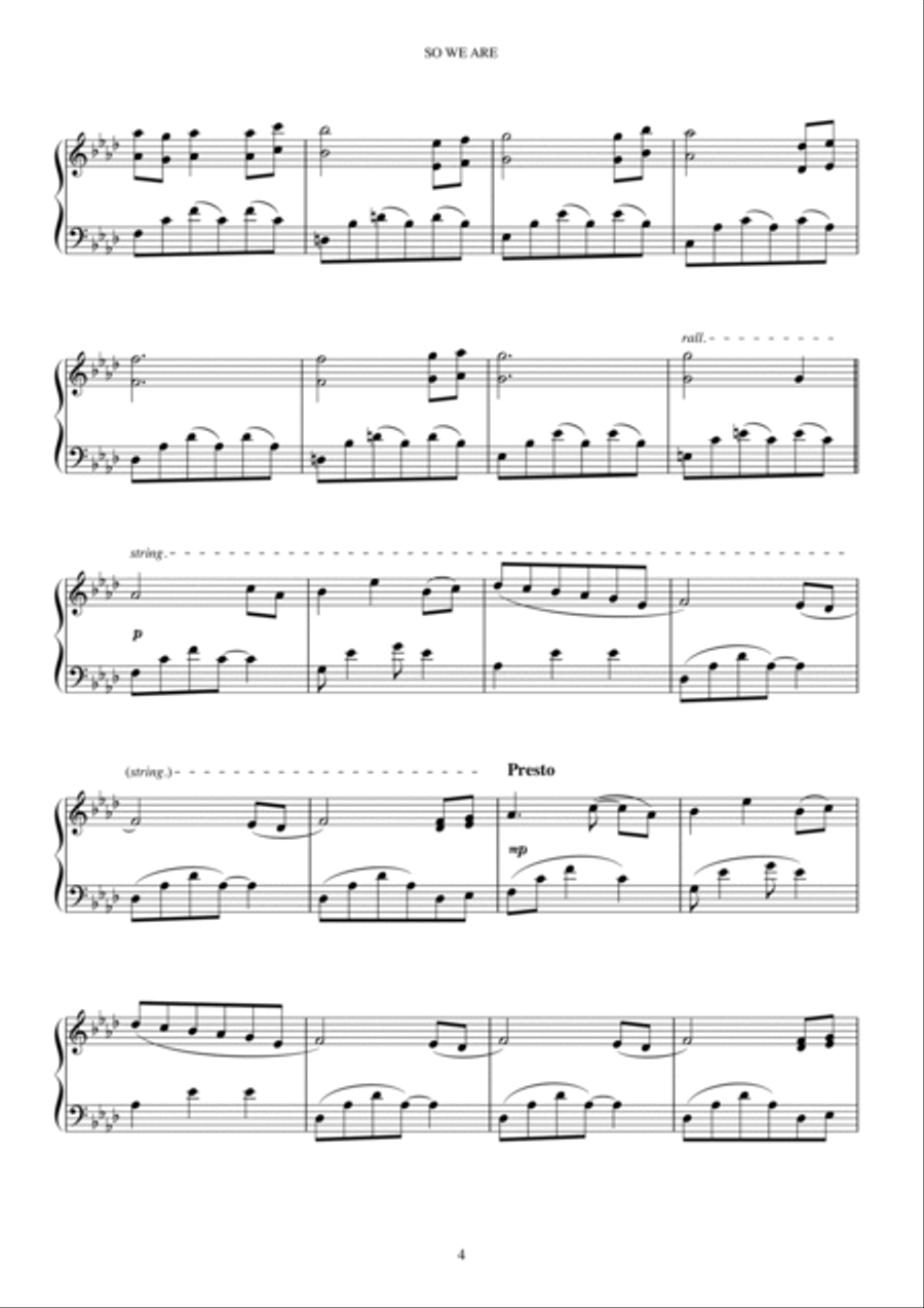 SO WE ARE Piano Solo scores gallery preview page 5
