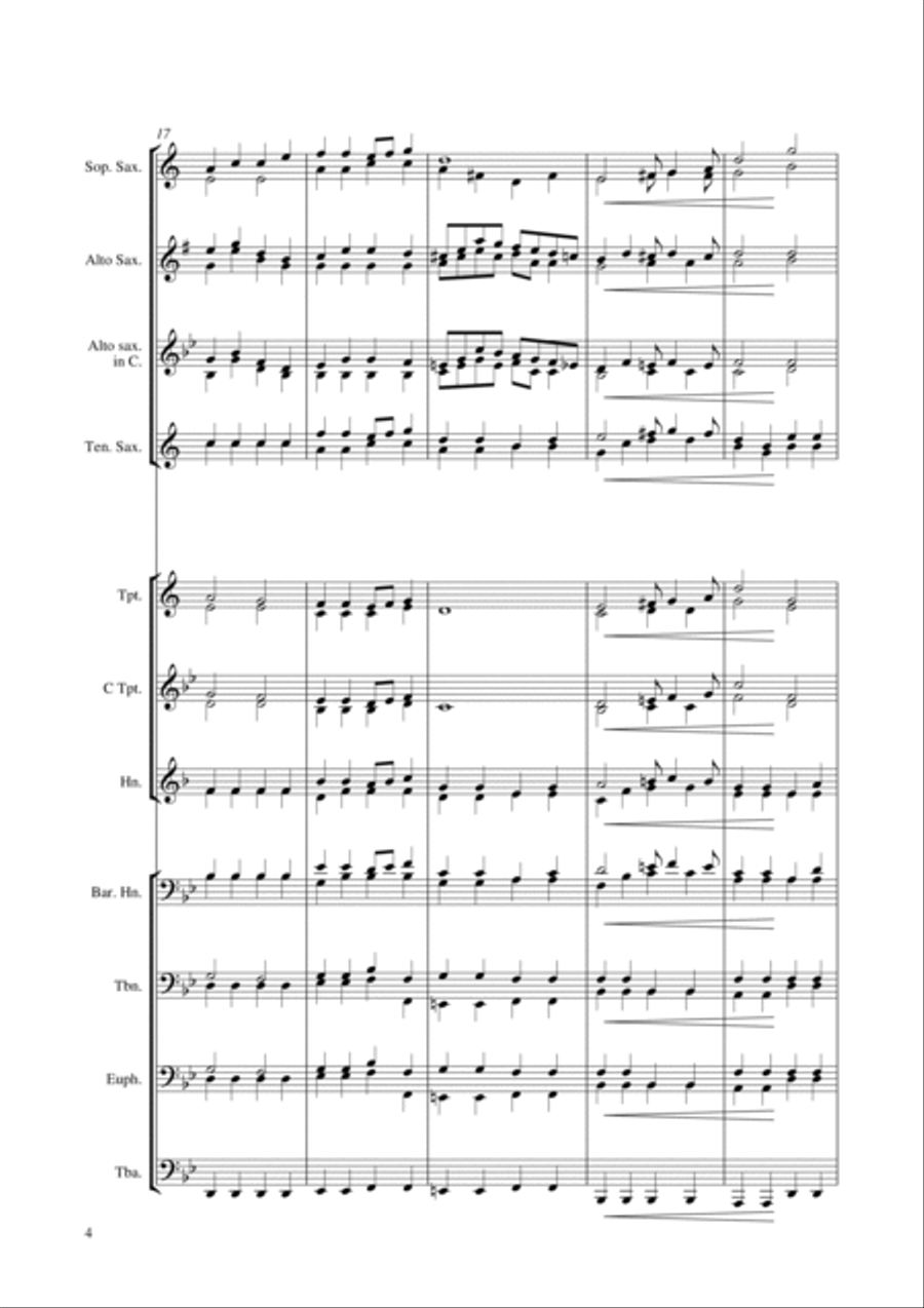 Land of hope and glory Brass Ensemble scores gallery preview page 4