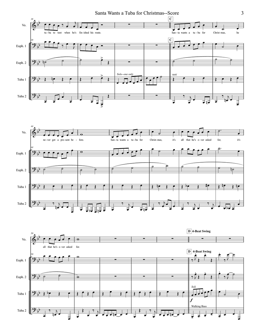Santa Wants A Tuba For Christmas - Tuba/Euphonium Quartet