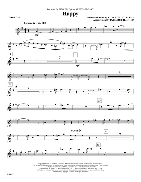 Happy (arr. Paris Rutherford) - Bb Tenor Saxophone