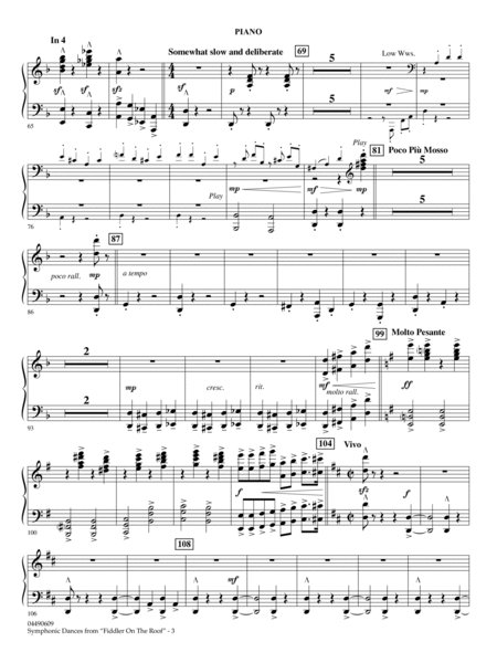 Symphonic Dances (from Fiddler On The Roof) (arr. Ira Hearshen) - Piano