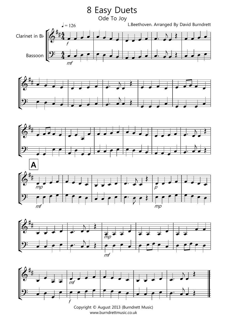 8 Duets for Clarinet And Bassoon Woodwind Duet scores gallery preview page 1