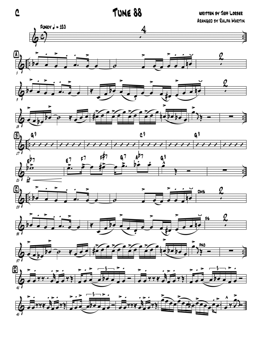 Tune 88 Tune 88 Jazz Ensemble scores gallery preview page 1
