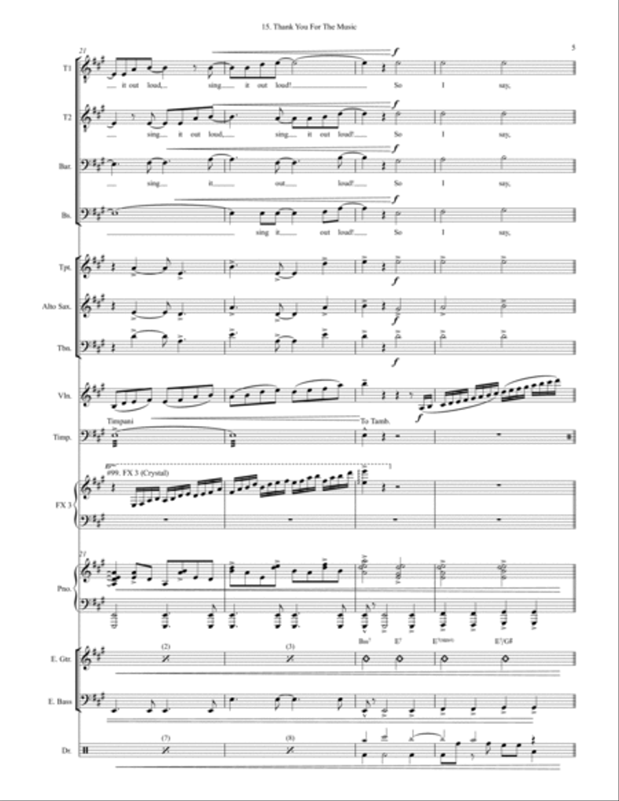 Thank You For The Music Large Ensemble scores gallery preview page 5