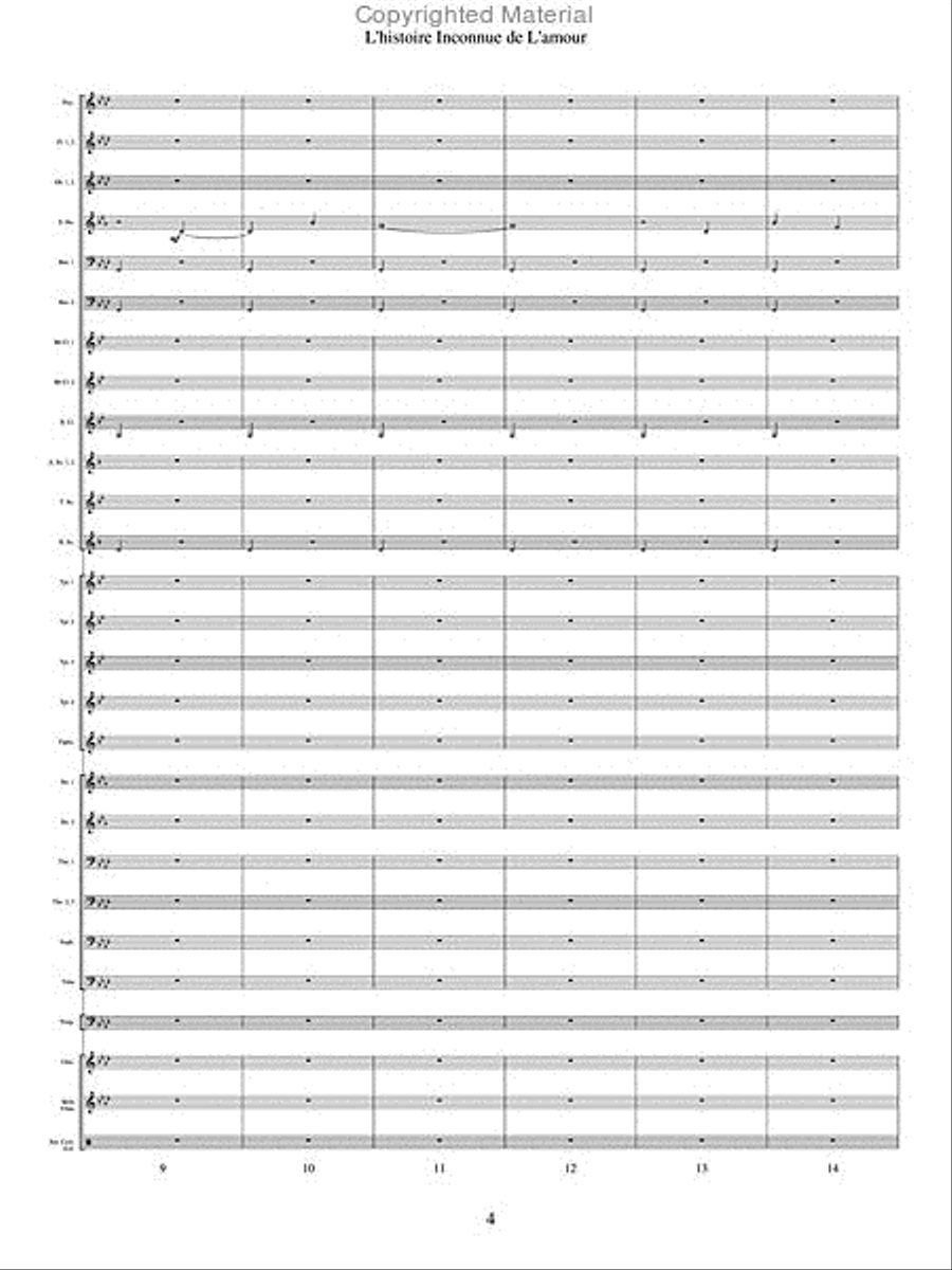 L'Histoire Inconnue De L'amour Concert Band scores gallery preview page 3