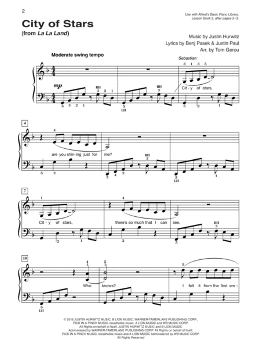 Alfred's Basic Piano Course Popular Hits, Level 5 Piano Method scores gallery preview page 3