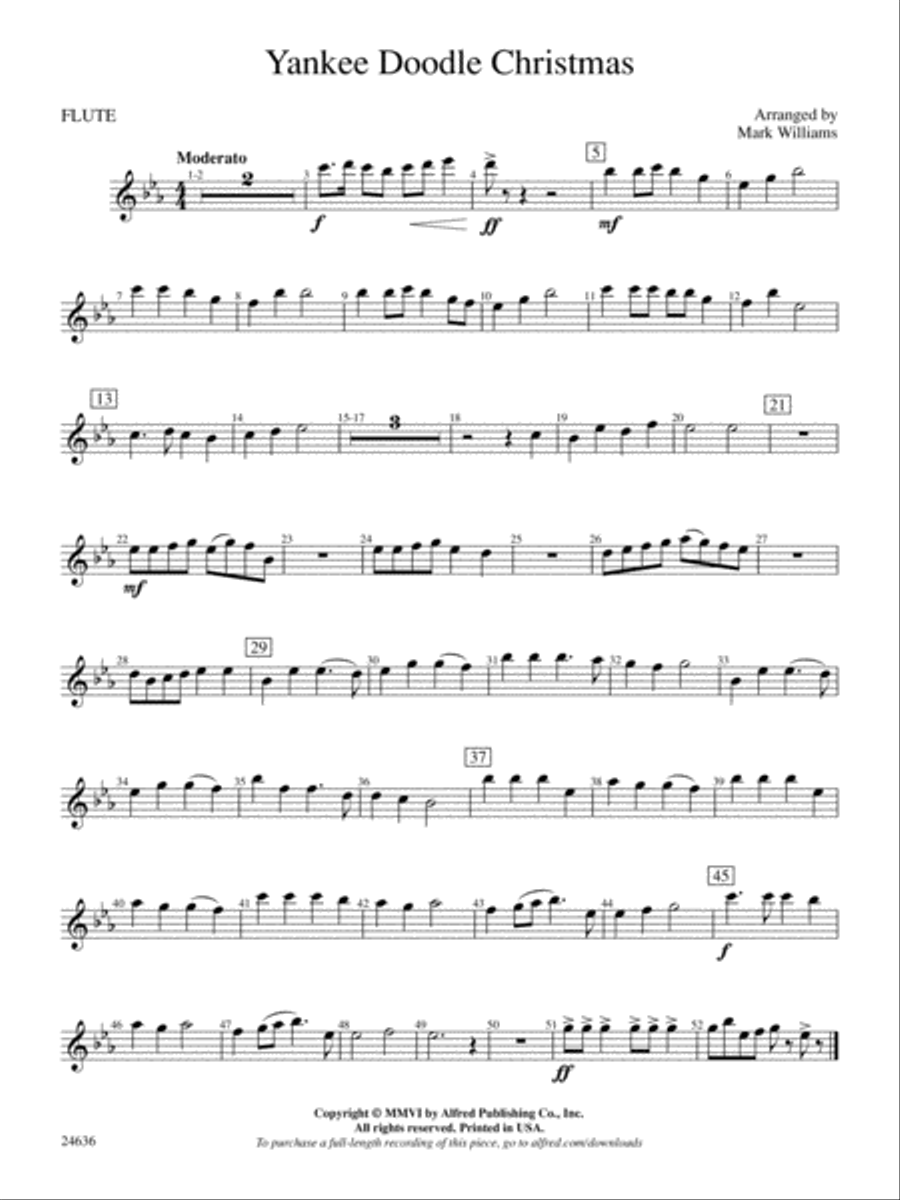 Yankee Doodle Christmas: Flute Concert Band scores gallery preview page 1