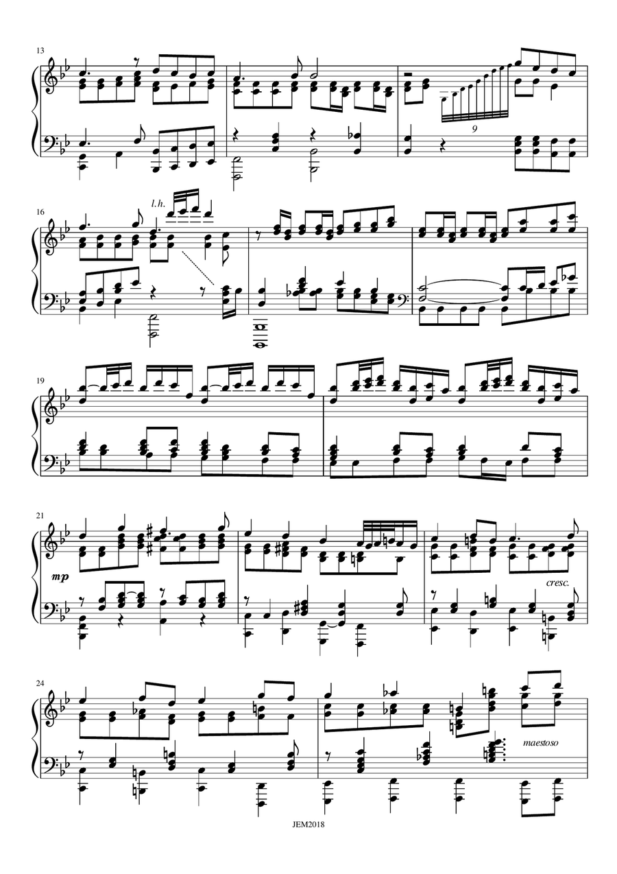 J. S. Bach, Schafe können sicher weiden BWV 208, arrangment / transcription for piano by Jaap Eilan Piano Solo scores gallery preview page 2