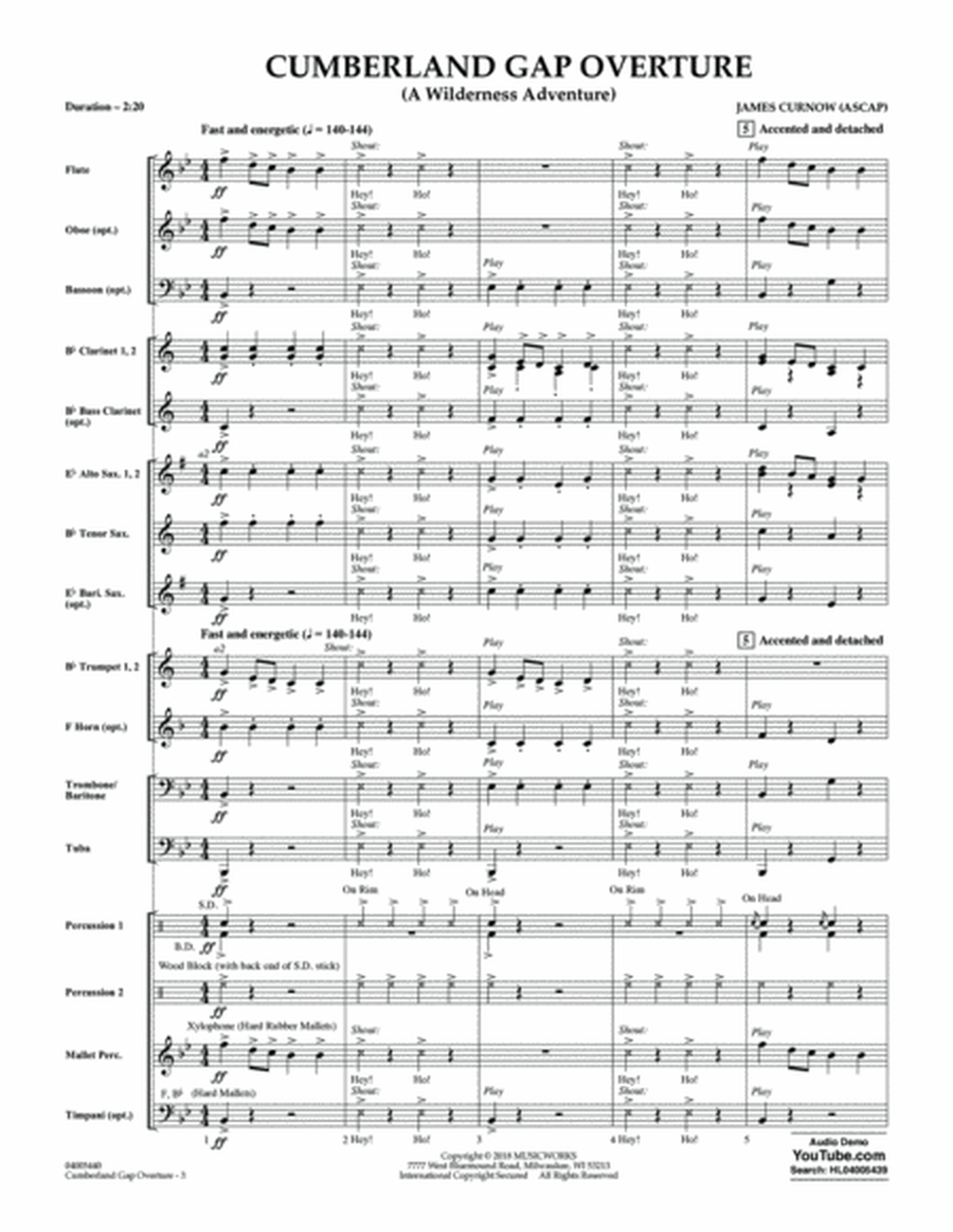 Cumberland Gap Overture (A Wilderness Adventure) - Conductor Score (Full Score)