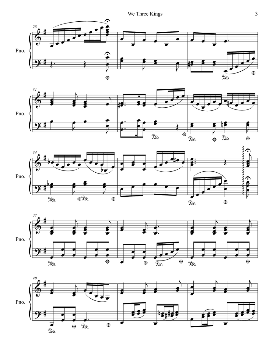 We Three Kings Piano Solo scores gallery preview page 3