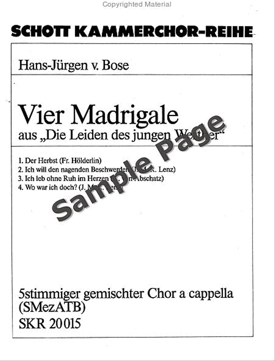 Madrigals 4 From Werther Opera SSATB scores gallery preview page 2