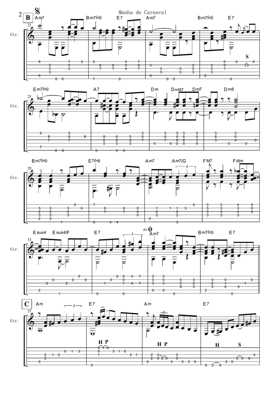 A Day In The Life Of A Fool (manha De Carnaval) Guitar Solo scores gallery preview page 2
