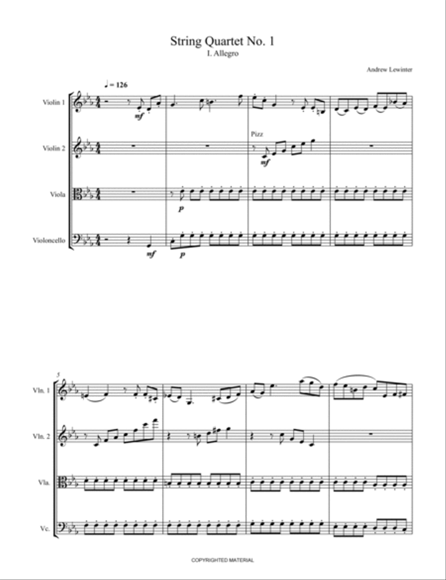 String Quartet No. 1 String Quartet scores gallery preview page 2