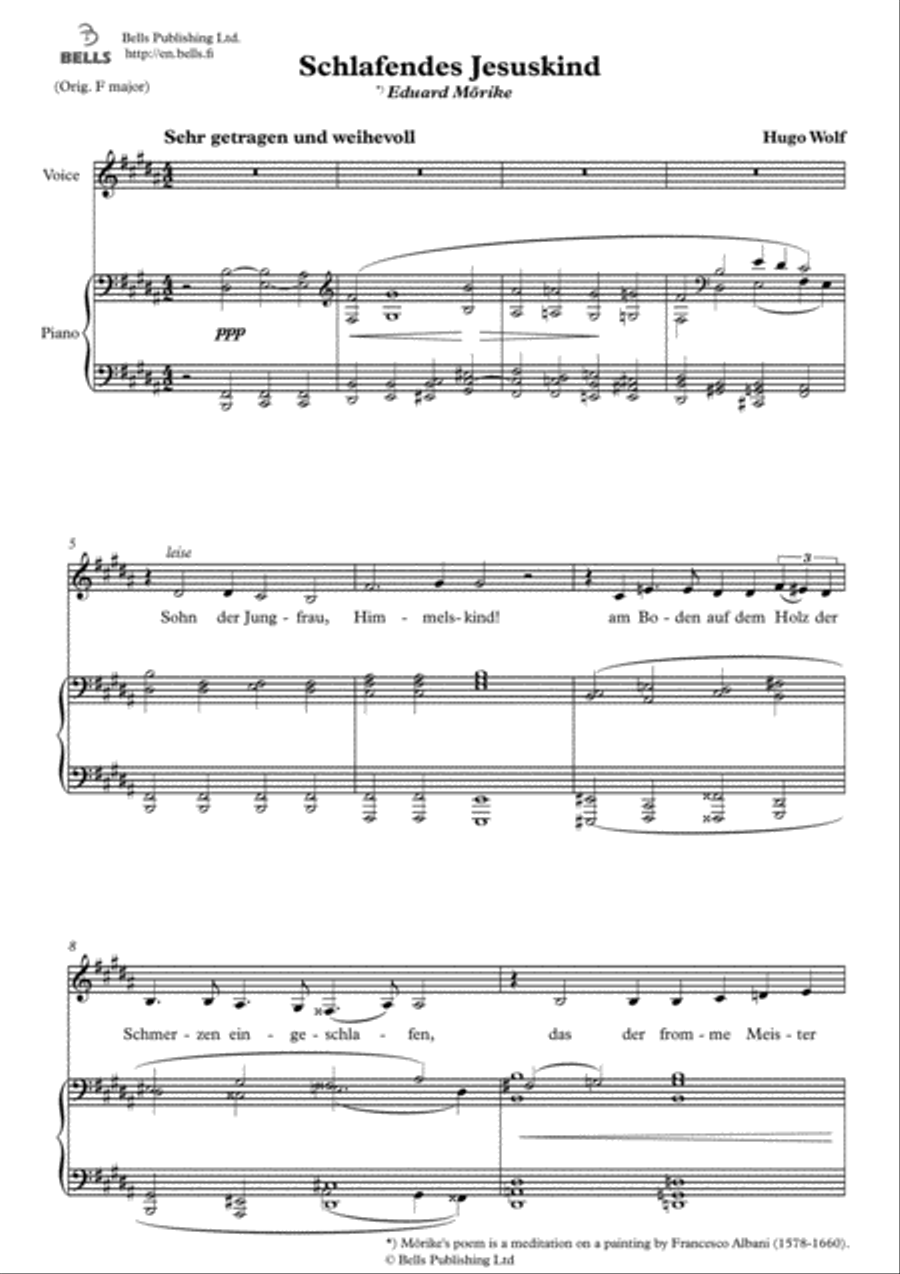 Schlafendes Jesuskind (B Major) Voice Solo scores gallery preview page 1