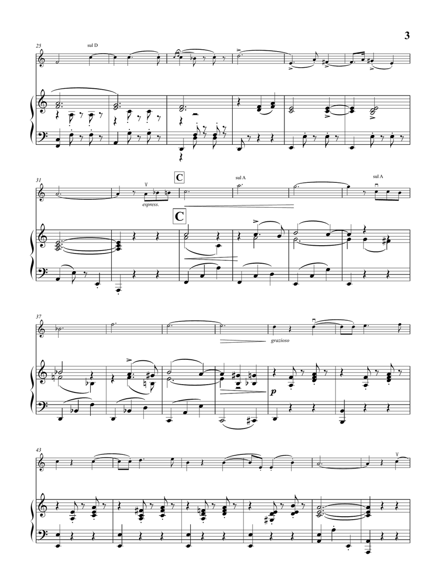 Liebeslied (Love's Sorrow) for Violin Solo and Piano accompaniment Violin Solo scores gallery preview page 4