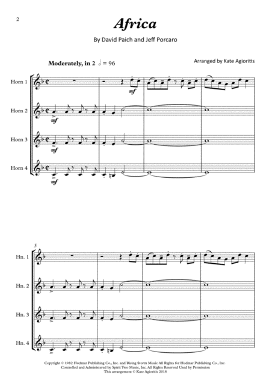 Africa Africa Brass Quartet scores gallery preview page 2