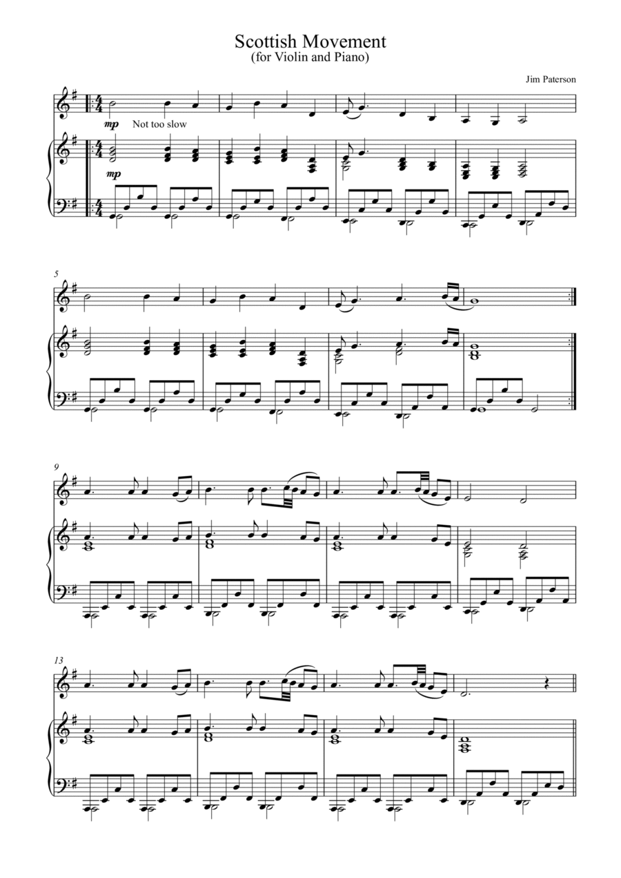 Scottish Movement (Violin and Piano) Violin Solo scores gallery preview page 1