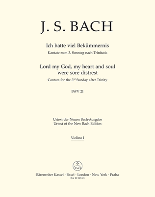 Book cover for Lord my God, my heart and soul were sore distrest, BWV 21
