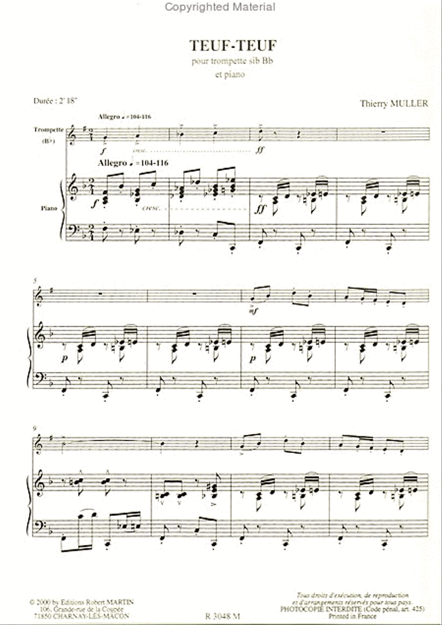 Teuf-teuf Teuf-teuf Trumpet Solo scores gallery preview page 2