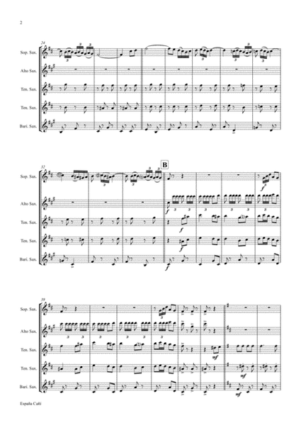España Cañí - Paso Doble - Gypsy Dance - Saxophone Quintet image number null
