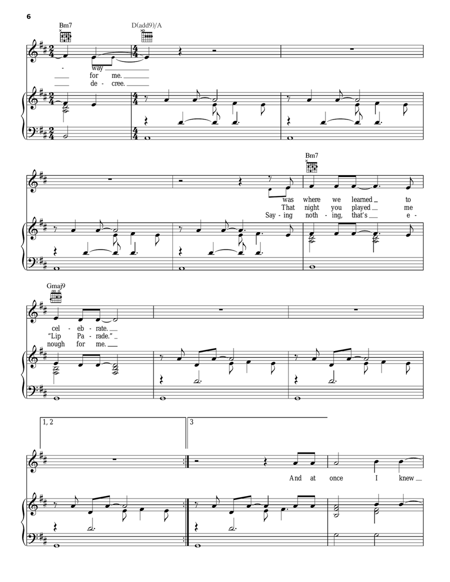 Holocene Holocene Piano, Vocal, Guitar scores gallery preview page 6