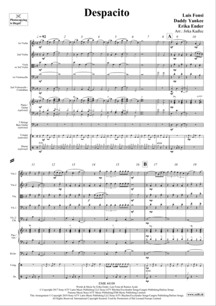 Despacito String Orchestra scores gallery preview page 3