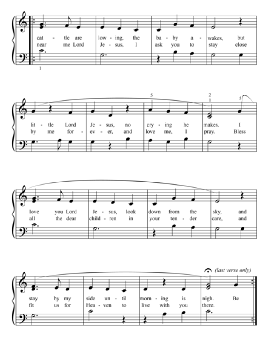 Away in a Manger Easy Piano scores gallery preview page 3