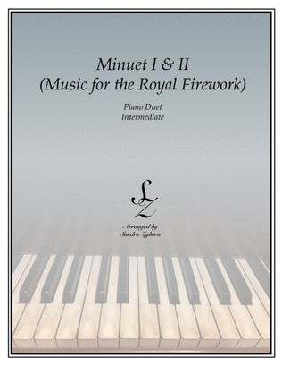 Book cover for Minuet I & II -Music for Royal Fireworks (1 piano, 4 hand duet)