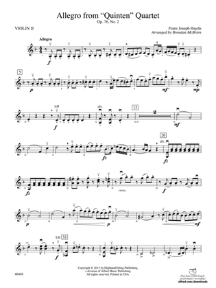 Allegro from "Quinten" Quartet: 2nd Violin