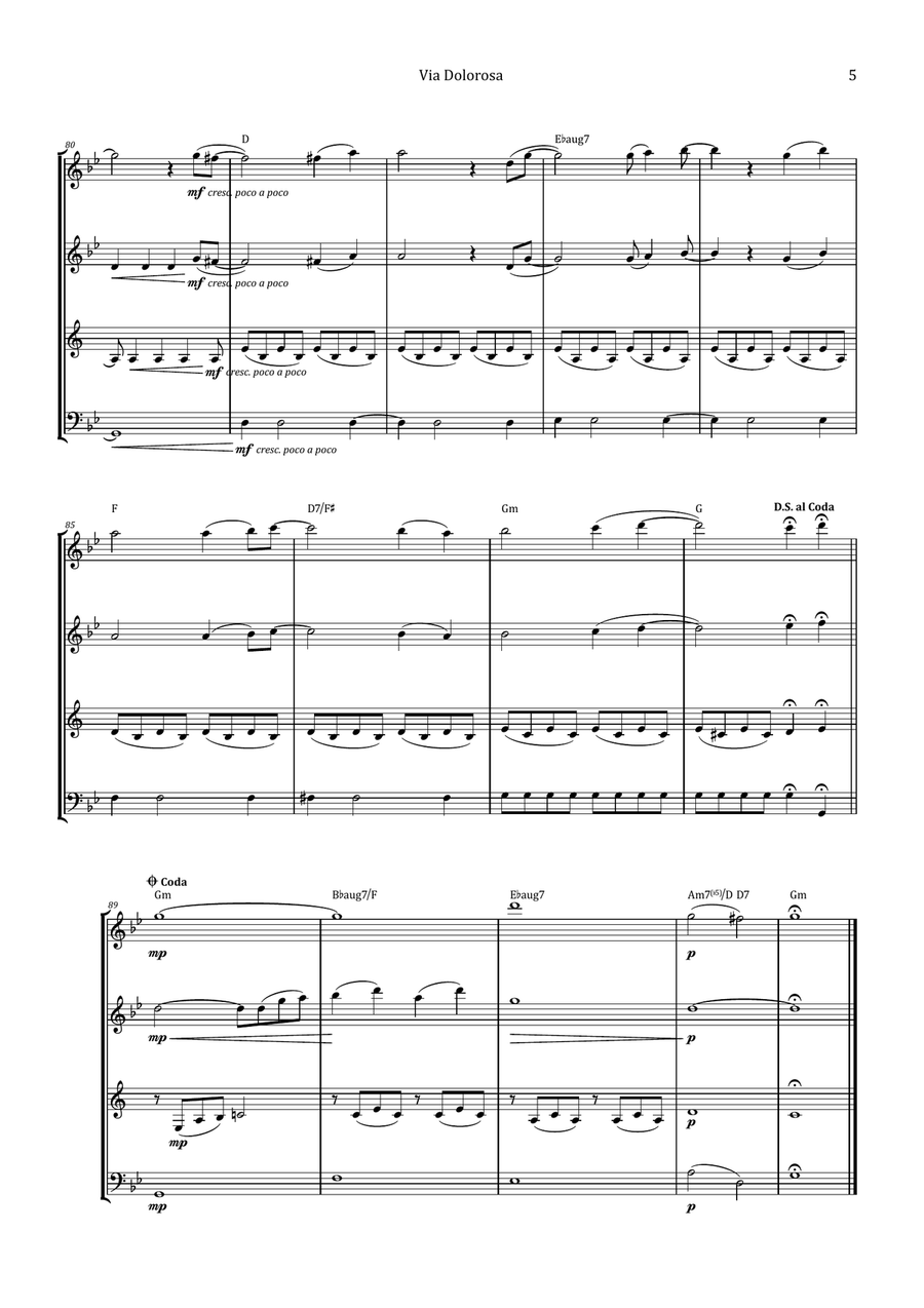 Via Dolorosa Woodwind Quartet scores gallery preview page 5