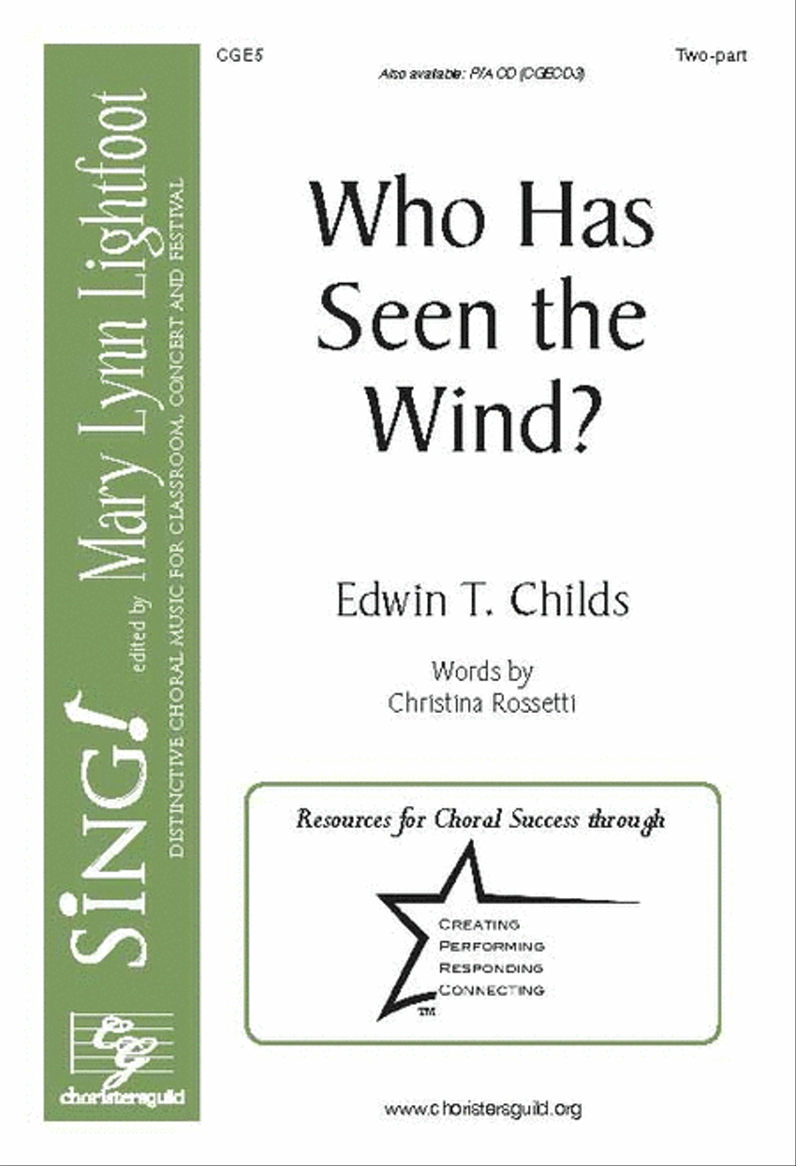 Who Has Seen the Wind? (Two-part with opt. flute) 2-Part scores gallery preview page 1