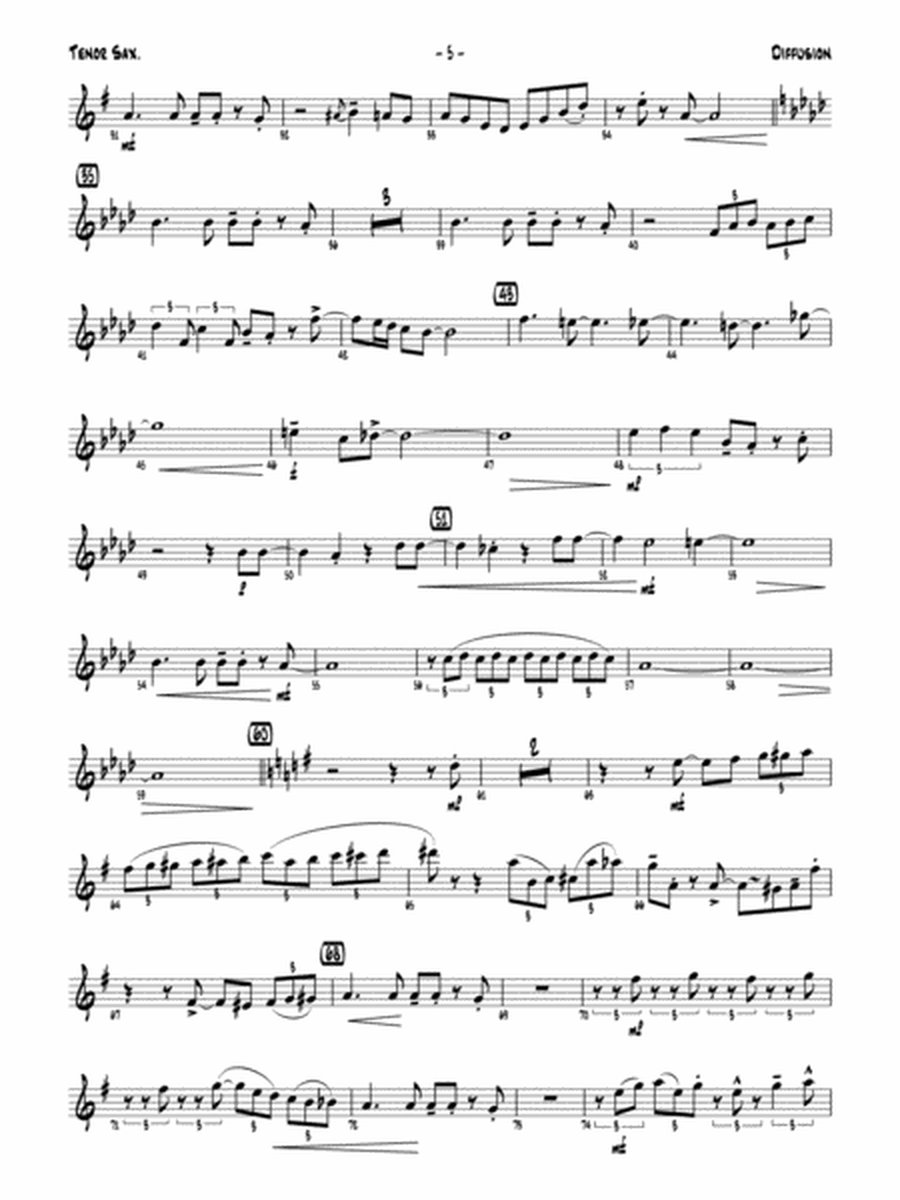 Diffusion for Sax Quartet: B-flat Tenor Saxophone