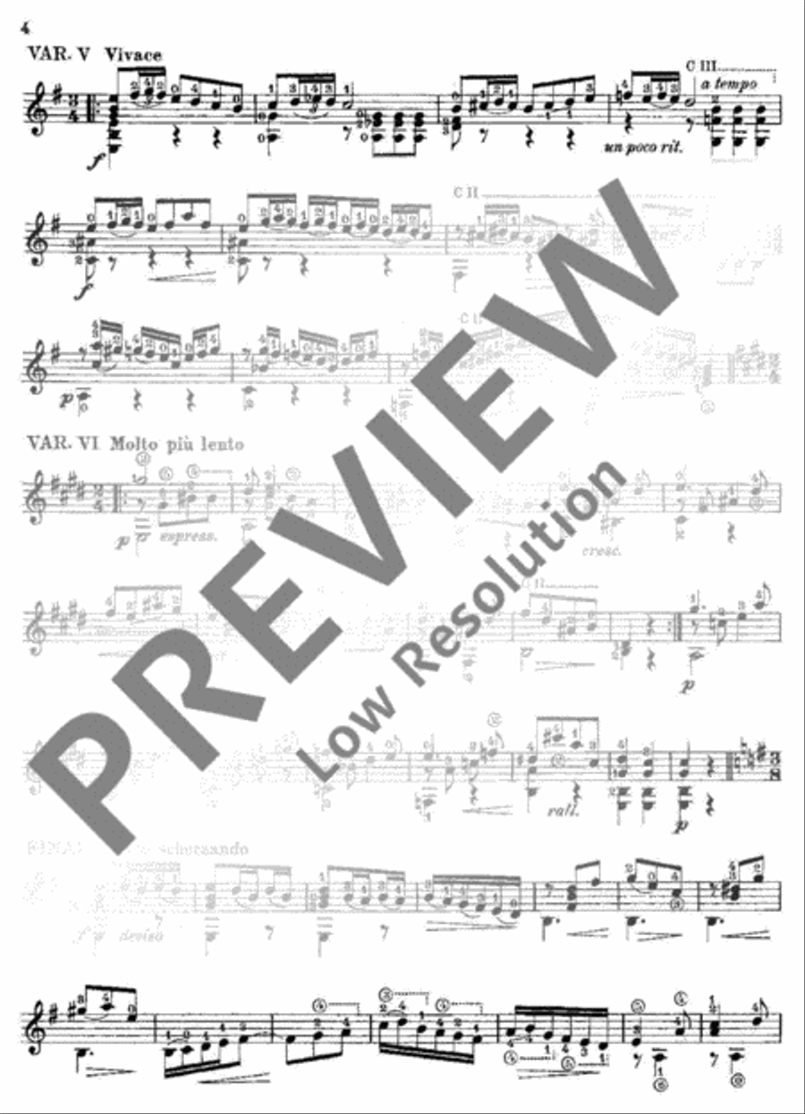 Thème varié et Finale Classical Guitar scores gallery preview page 5