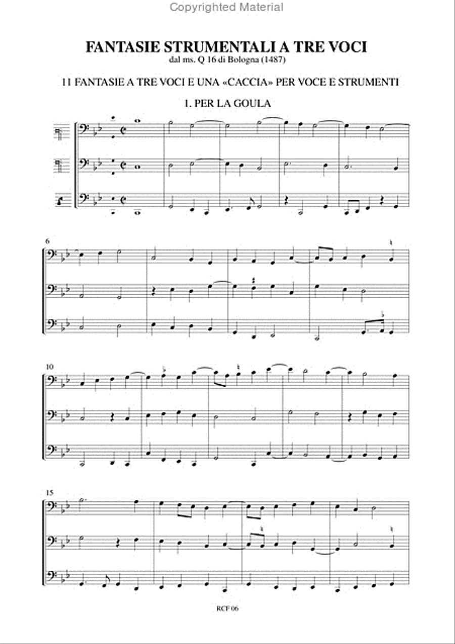 Instrumental Fantasias for 3 Voices from the ms. Q 16 of Bologna (1487) Voice scores gallery preview page 2