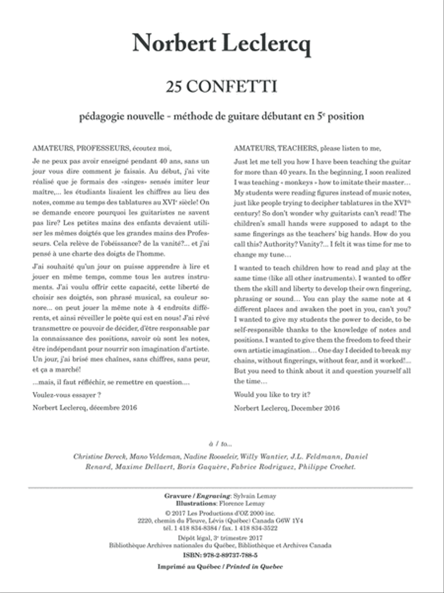 25 Confetti - méthode de guitare débutant en 5e position Classical Guitar scores gallery preview page 1