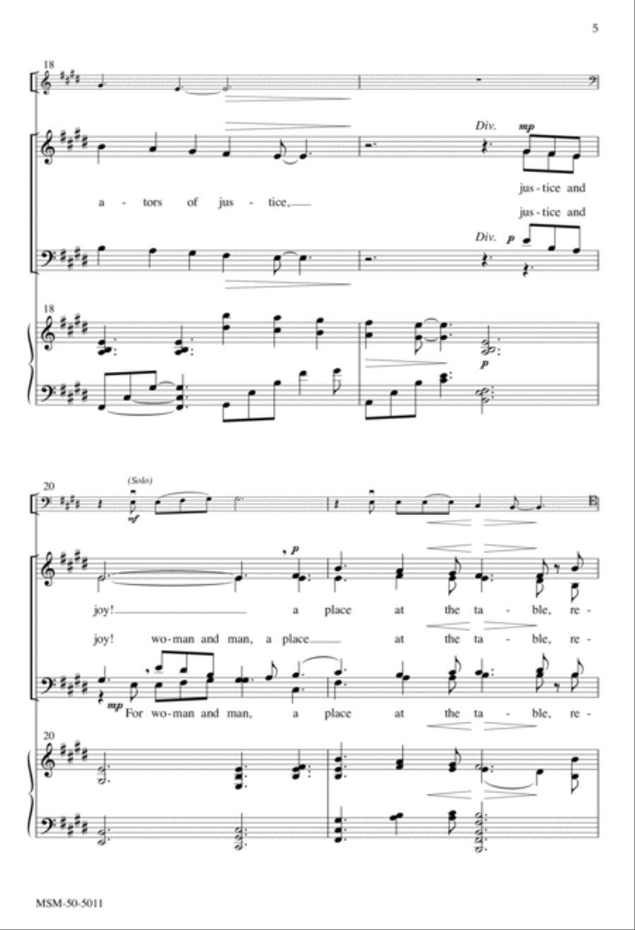 For Everyone Born 4-Part scores gallery preview page 5