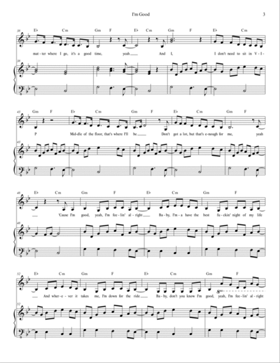 I'm Good (blue) I'm Good (blue) Voice scores gallery preview page 3