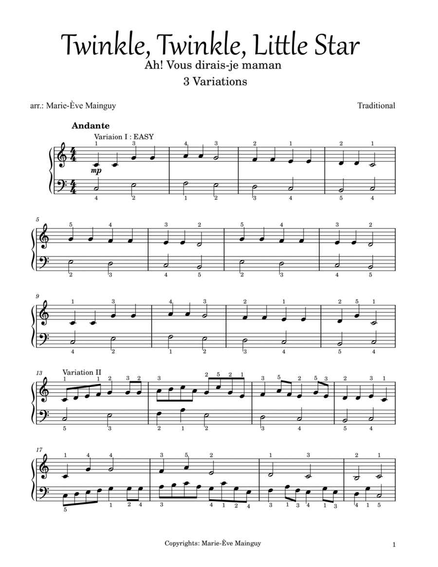 PianoDeuss Twinkle, Twinkle Little Star (Dark Version) Sheet Music (Piano  Solo) in Eb Major - Download & Print - SKU: MN0261609