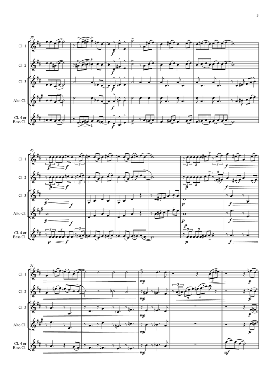 St. Louis Blues (Handy) for Clarinet choir Clarinet Choir scores gallery preview page 3