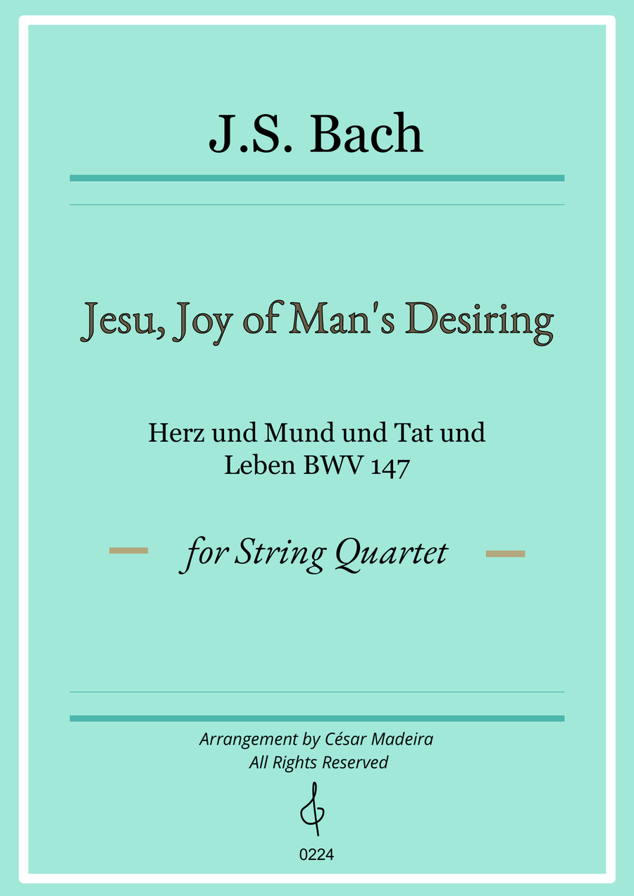 Jesu, Joy of Man's Desiring - String Quartet (Full Score and Parts) String Quartet scores gallery preview page 1